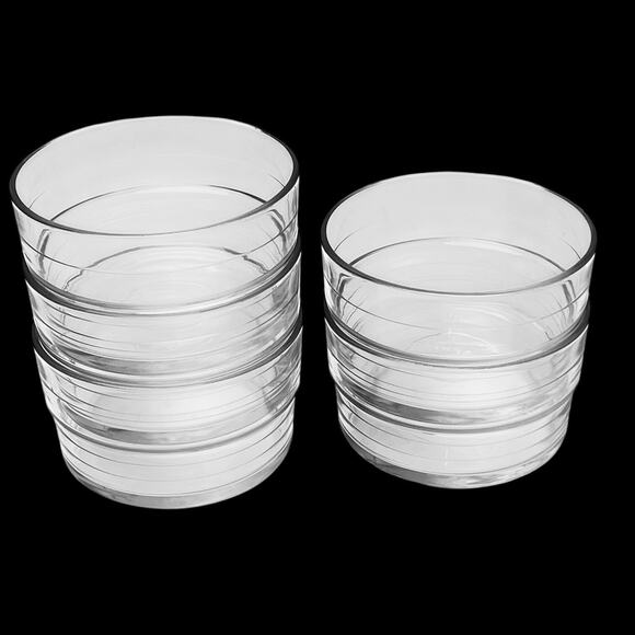 Ikea Clear Glass Bowls Set 5 Svepa Etched Rings Stackable Made in Turkey 12144 - Picture 3 of 16